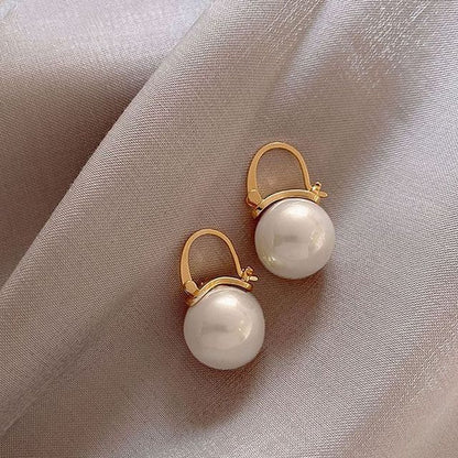 2021 New Korean Style Contracted Heart Pearl Earrings For Women Sweet Flower Zircon Geometric Stud Earring Girl Party Jewelry